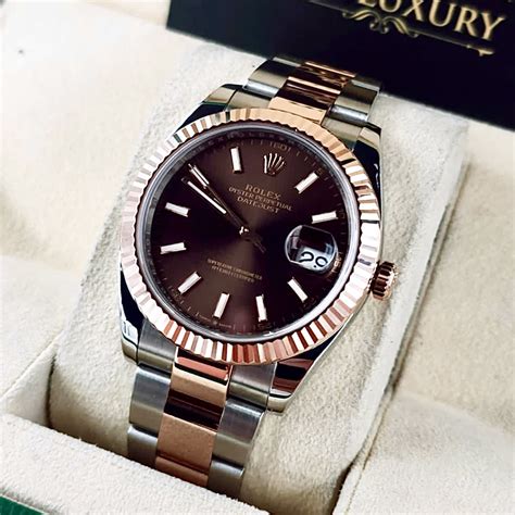 rolex chocolate dial rose gold|rolex datejust 41mm chocolate dial.